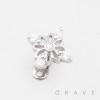 MULTI CZ 3D FLOWER MANDALTA TOP DERMAL SET 316L SURGICAL STEEL